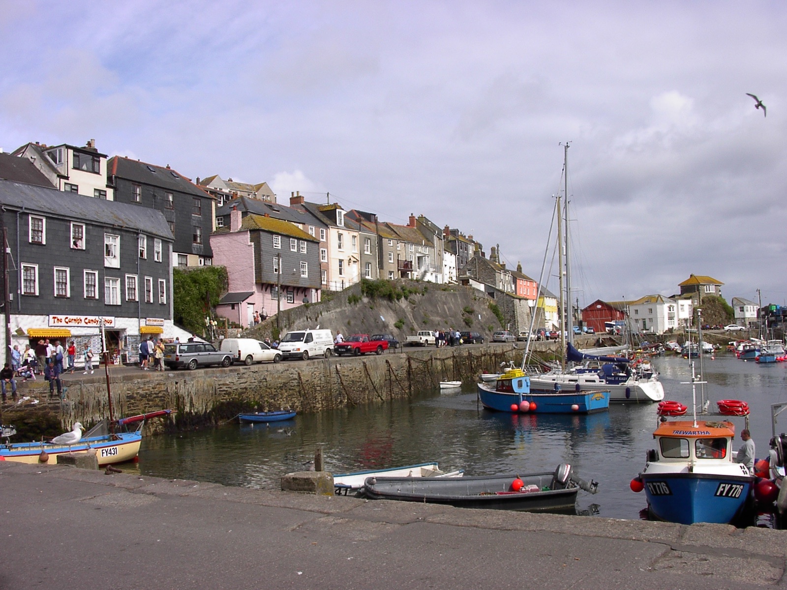 The inner harbour, with fishing boats and the cottages above the quay
